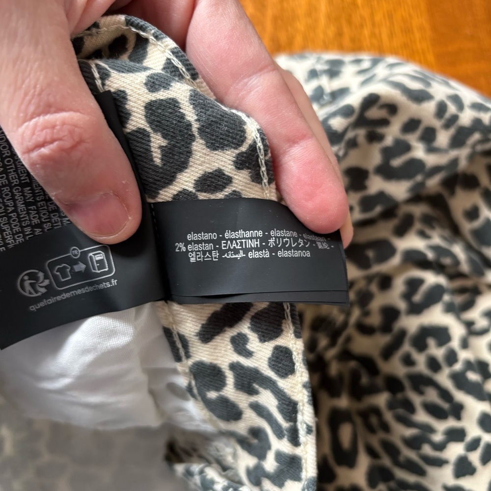 Zara Women's Size 6 Leopard Print Bootcut High Rise Jeans Animal Print Cropped - Picture 9 of 16